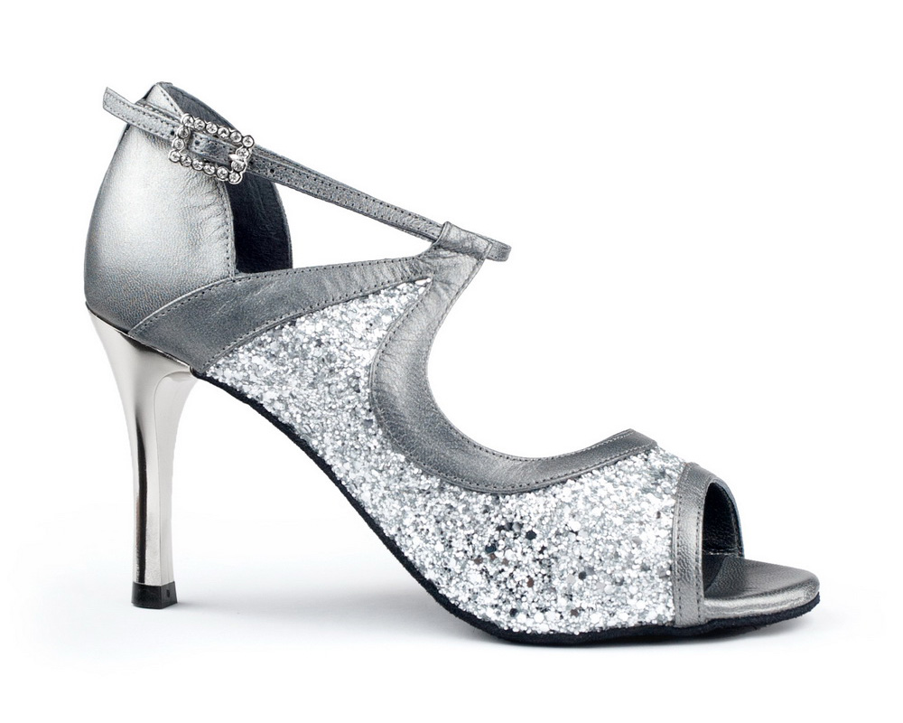 PD504 TANGO Silver Leather and Glitter