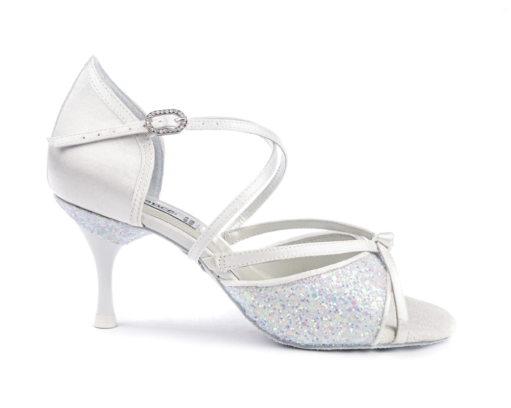 PD801 White Satin and Glitter