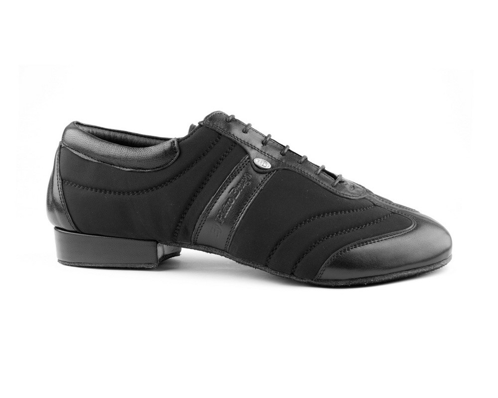 PD PIETRO BRAGA Black Leather and Lycra Suede Sole